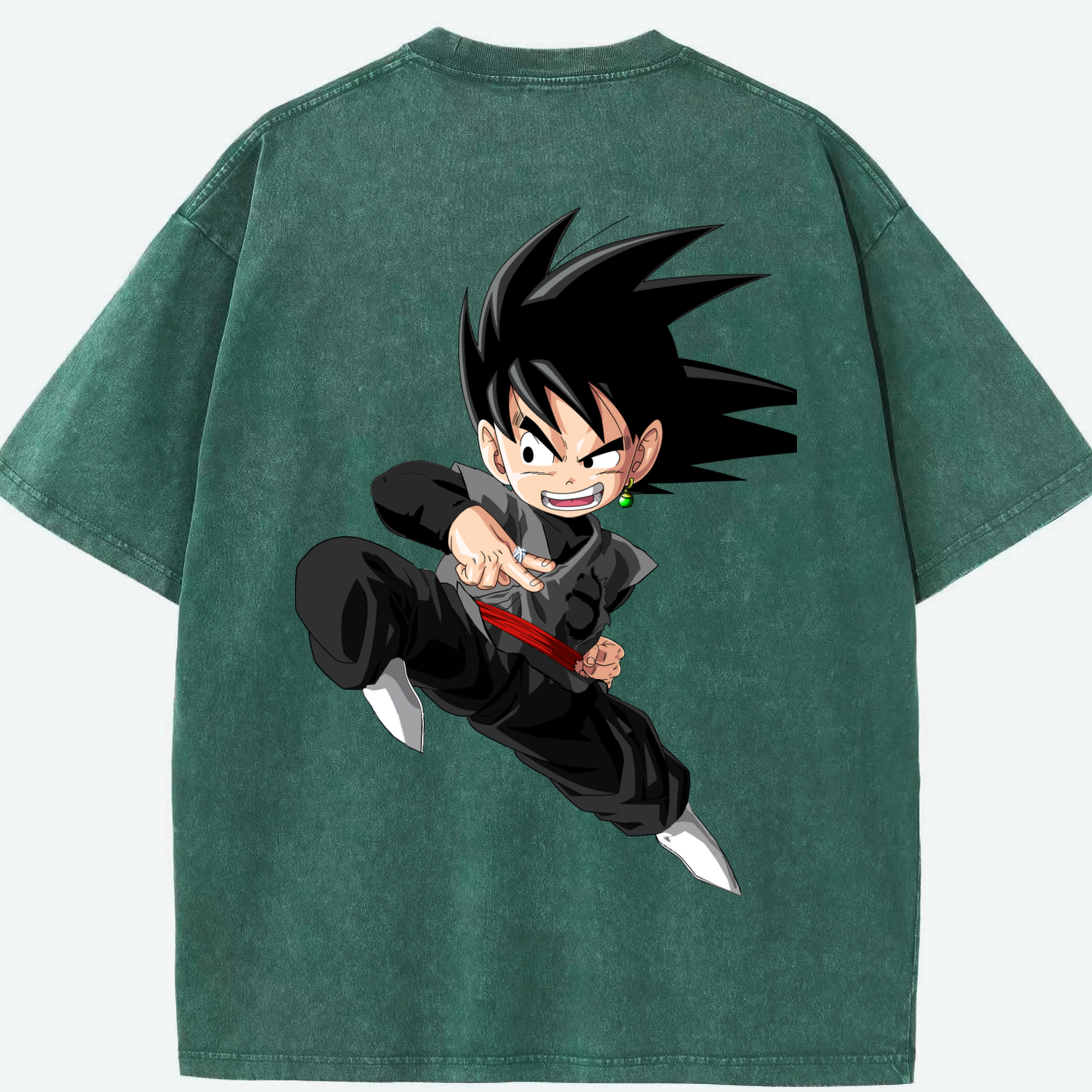 （画像用） ドラゴンボール 孫悟空（そん ごくう）Son Goku カカロット DRAGON BALL Kakarotto 綿100% ヴィンテージ風 半袖Tシャツ（背面プリント）